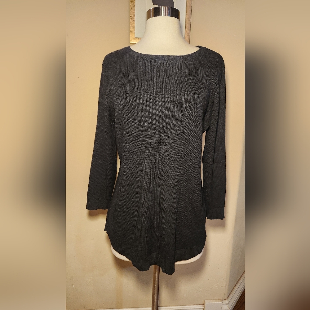 Cable and‎ Gauge black ribbed sweater size XL